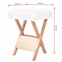 VidaXL Tabouret de massage pliant avec siège 12 cm d'épaisseur Blanc -Autres Soldes image 4 110148