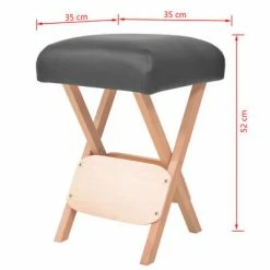 VidaXL Tabouret de massage pliant avec siège 12 cm d'épaisseur Noir -Autres Soldes image 4 110149