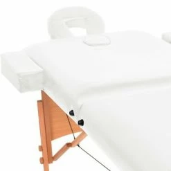 VidaXL Table de massage pliable à 2 zones 10 cm d'épaisseur Blanc -Autres Soldes image 4 110150