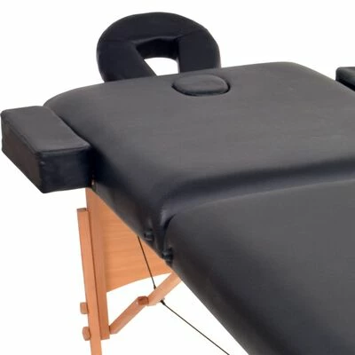 VidaXL Table de massage pliable à 2 zones 10 cm d'épaisseur Noir 4 VidaXL Table de massage pliable à 2 zones 10 cm d'épaisseur Noir – Image 4
