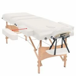 VidaXL Table de massage pliable et tabouret 10 cm d'épaisseur Blanc -Autres Soldes image 4 110156