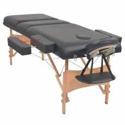 VidaXL Table de massage pliable et tabouret 10 cm d'épaisseur Noir -Autres Soldes image 4 110157
