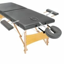 VidaXL Table de massage avec 2 zones Cadre en bois Anthracite 186x68cm -Autres Soldes image 4 110171