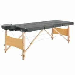 VidaXL Table de massage avec 4 zones Cadre en bois Anthracite 186x68cm -Autres Soldes image 4 110173