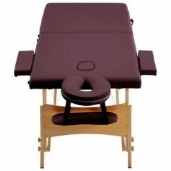 VidaXL Table de massage pliable 2 zones Bois Violet vin 9 VidaXL Table de massage pliable 2 zones Bois Violet vin -Autres Soldes image 4 110187