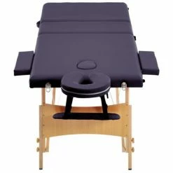 VidaXL Table de massage pliable 3 zones Bois Violet 9 VidaXL Table de massage pliable 3 zones Bois Violet -Autres Soldes image 4 110189