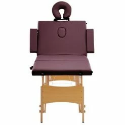VidaXL Table de massage pliable 4 zones Bois Violet vin -Autres Soldes image 4 110193
