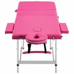 VidaXL Table de massage pliable 3 zones Aluminium Rose 9 VidaXL Table de massage pliable 3 zones Aluminium Rose -Autres Soldes image 4 110197