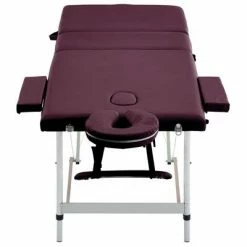 VidaXL Table de massage pliable 3 zones Aluminium Violet vin -Autres Soldes image 4 110199