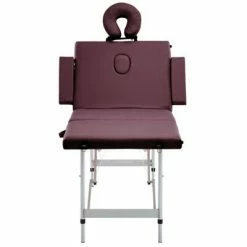 VidaXL Table de massage pliable 4 zones Aluminium Violet vin -Autres Soldes image 4 110202