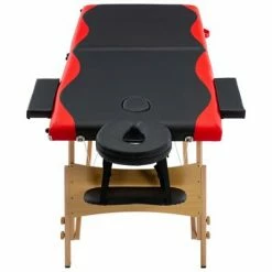 VidaXL Table de massage pliable 2 zones Bois Noir et rouge -Autres Soldes image 4 110206