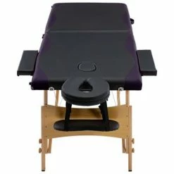 VidaXL Table de massage pliable 2 zones Bois Noir -Autres Soldes image 4 110207