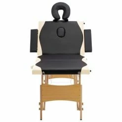 VidaXL Table de massage pliable 4 zones Bois Noir et beige -Autres Soldes image 4 110221