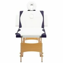 VidaXL Table de massage pliable 4 zones Bois Blanc et violet -Autres Soldes image 4 110225