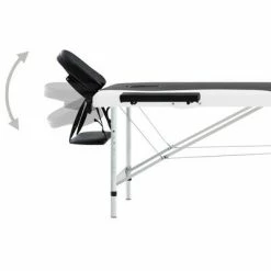 VidaXL Table de massage pliable 2 zones Aluminium Noir et blanc -Autres Soldes image 4 110228