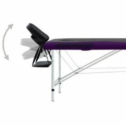 VidaXL Table de massage pliable 2 zones Aluminium Noir et violet -Autres Soldes image 4 110231