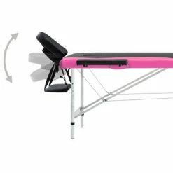 VidaXL Table de massage pliable 2 zones Aluminium Noir et rose -Autres Soldes image 4 110232