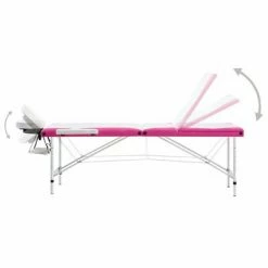 VidaXL Table de massage pliable 3 zones Aluminium Blanc et rose 9 VidaXL Table de massage pliable 3 zones Aluminium Blanc et rose -Autres Soldes image 4 110242