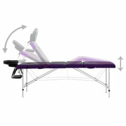 VidaXL Table de massage pliable 4 zones Aluminium Noir et violet -Autres Soldes image 4 110247