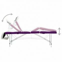 VidaXL Table de massage pliable 4 zones Aluminium Blanc et violet 9 VidaXL Table de massage pliable 4 zones Aluminium Blanc et violet -Autres Soldes image 4 110249