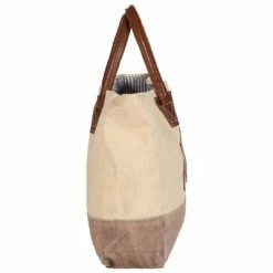 VidaXL Sac a provisions Beige 32x10x37,5 cm Toile et cuir véritable -Autres Soldes image 4 247772
