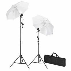 VidaXL Kit de studio photo avec toile de fond lampes et parapluies -Autres Soldes image 4 3055089