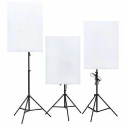 VidaXL Kit de studio photo avec lampes toile de fond et réflecteur -Autres Soldes image 4 3067126