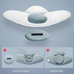 Konbanwa Coussin de soutien du dos Deluxe Gris et blanc -Autres Soldes image 4 440995