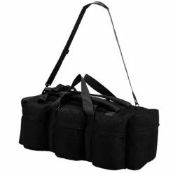 VidaXL Sac de sport en style militaire 3-en-1 90 L Noir -Autres Soldes image 4 91390