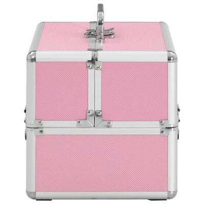VidaXL Mallette à maquillage 22x30x21 cm Rose Aluminium 4 VidaXL Mallette à maquillage 22x30x21 cm Rose Aluminium – Image 4