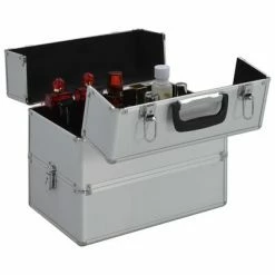 VidaXL Mallette à maquillage 37x24x35 cm Argenté Aluminium -Autres Soldes image 4 91836