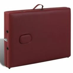 VidaXL Table pliable de massage Rouge 3 zones avec cadre en bois -Autres Soldes image 5 110080