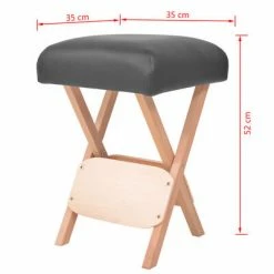 VidaXL Tabouret de massage siège 12 cm d'épaisseur 2 traversins Noir -Autres Soldes image 5 110147