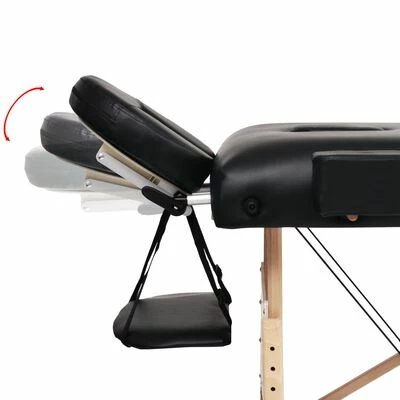 VidaXL Table de massage pliable à 2 zones 10 cm d'épaisseur Noir 5 VidaXL Table de massage pliable à 2 zones 10 cm d'épaisseur Noir – Image 5