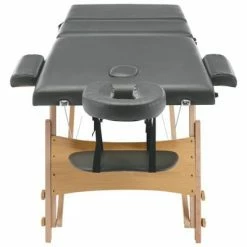 VidaXL Table de massage avec 3 zones Cadre en bois Anthracite 186x68cm -Autres Soldes image 5 110172