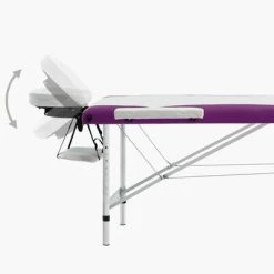 VidaXL Table de massage pliable 3 zones Aluminium Blanc et violet -Autres Soldes image 5 110241