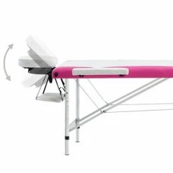 VidaXL Table de massage pliable 3 zones Aluminium Blanc et rose 10 VidaXL Table de massage pliable 3 zones Aluminium Blanc et rose -Autres Soldes image 5 110242