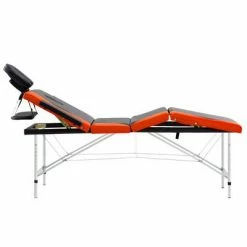VidaXL Table de massage pliable 4 zones Aluminium Noir et orange -Autres Soldes image 5 110243