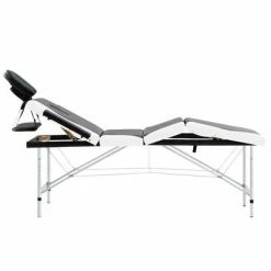 VidaXL Table de massage pliable 4 zones Aluminium Noir et blanc -Autres Soldes image 5 110244
