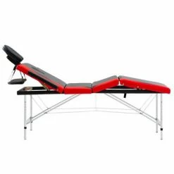 VidaXL Table de massage pliable 4 zones Aluminium Noir et rouge -Autres Soldes image 5 110246