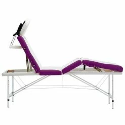 VidaXL Table de massage pliable 4 zones Aluminium Blanc et violet 10 VidaXL Table de massage pliable 4 zones Aluminium Blanc et violet -Autres Soldes image 5 110249