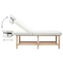 VidaXL Table de massage à 2 zones Blanc Similicuir -Autres Soldes image 5 110251