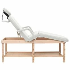 VidaXL Table de massage à 3 zones Blanc Similicuir 10 VidaXL Table de massage à 3 zones Blanc Similicuir -Autres Soldes image 5 110253