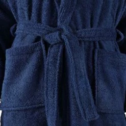 VidaXL Peignoir unisexe Terry 100 % Coton Bleu marine M -Autres Soldes image 5 134602