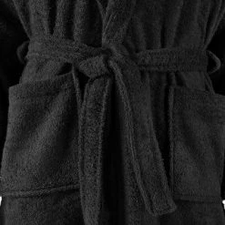 VidaXL Peignoir unisexe Terry 100 % Coton Noir M -Autres Soldes image 5 134607