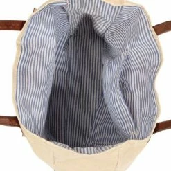 VidaXL Sac a provisions Beige 32x10x37,5 cm Toile et cuir véritable -Autres Soldes image 5 247772