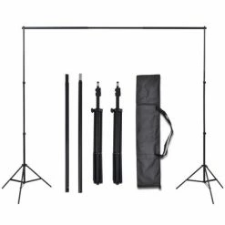 VidaXL Kit de studio photo et 3 toiles de fond réglables Coton 3x5 m -Autres Soldes image 5 275419