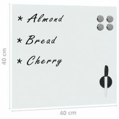 VidaXL Tableau noir magnétique mural Verre 40x40 cm -Autres Soldes image 5 285372