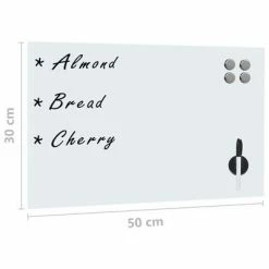VidaXL Tableau noir magnétique mural Verre 50x30 cm -Autres Soldes image 5 285373