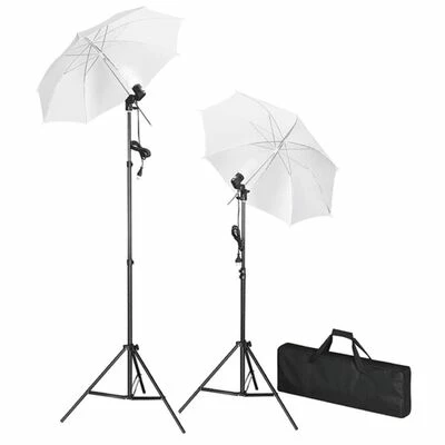 VidaXL Kit de studio photo avec toile de fond lampes et parapluies 5 VidaXL Kit de studio photo avec toile de fond lampes et parapluies – Image 5